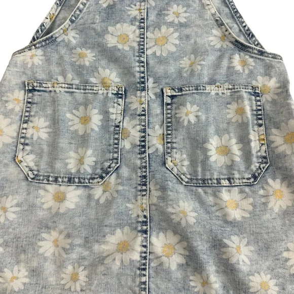 Cat & Jack Girls’ Daisy Print Denim Overall Dress / Jumper size 8 - Picture 4 of 5